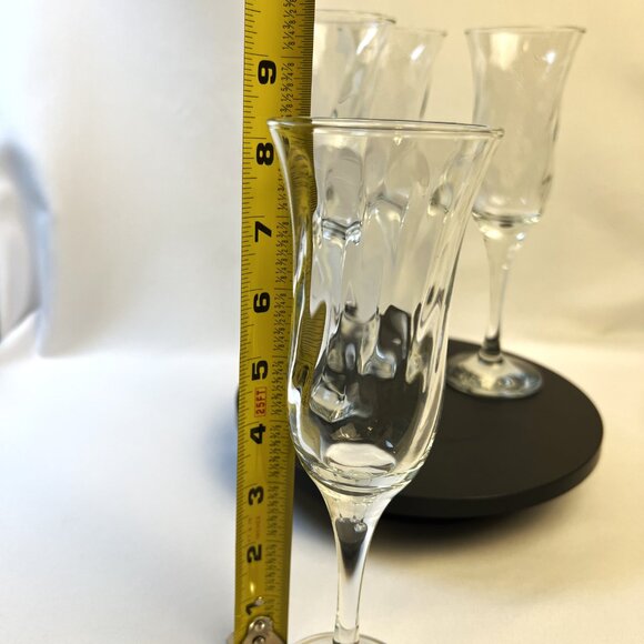 Circleware 1990s Optic Swirl Clear Champagne Flutes Set 4 Vintage Stemware 6 oz - Picture 8 of 12